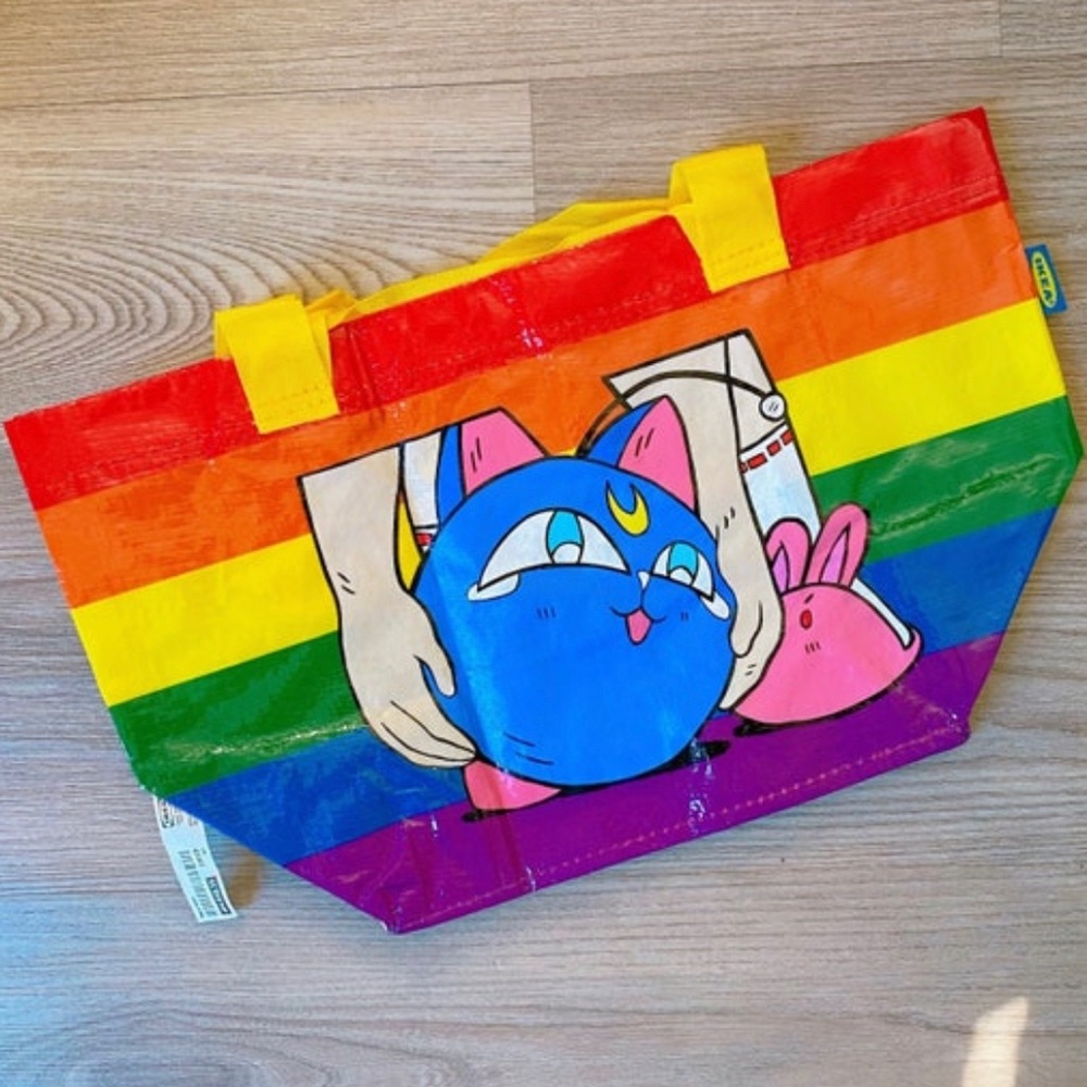 Small IKEA Bag with hand painted design